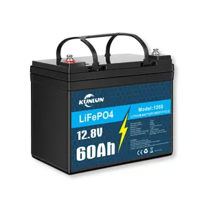 12V 60Ah Lithium LiFePO4 RV Battery, Max. 15000 Deep Cycle Battery, 12lbs Ultra-Light, Perfect for Camper, Van, Travel, Trailer, Trolling Motor