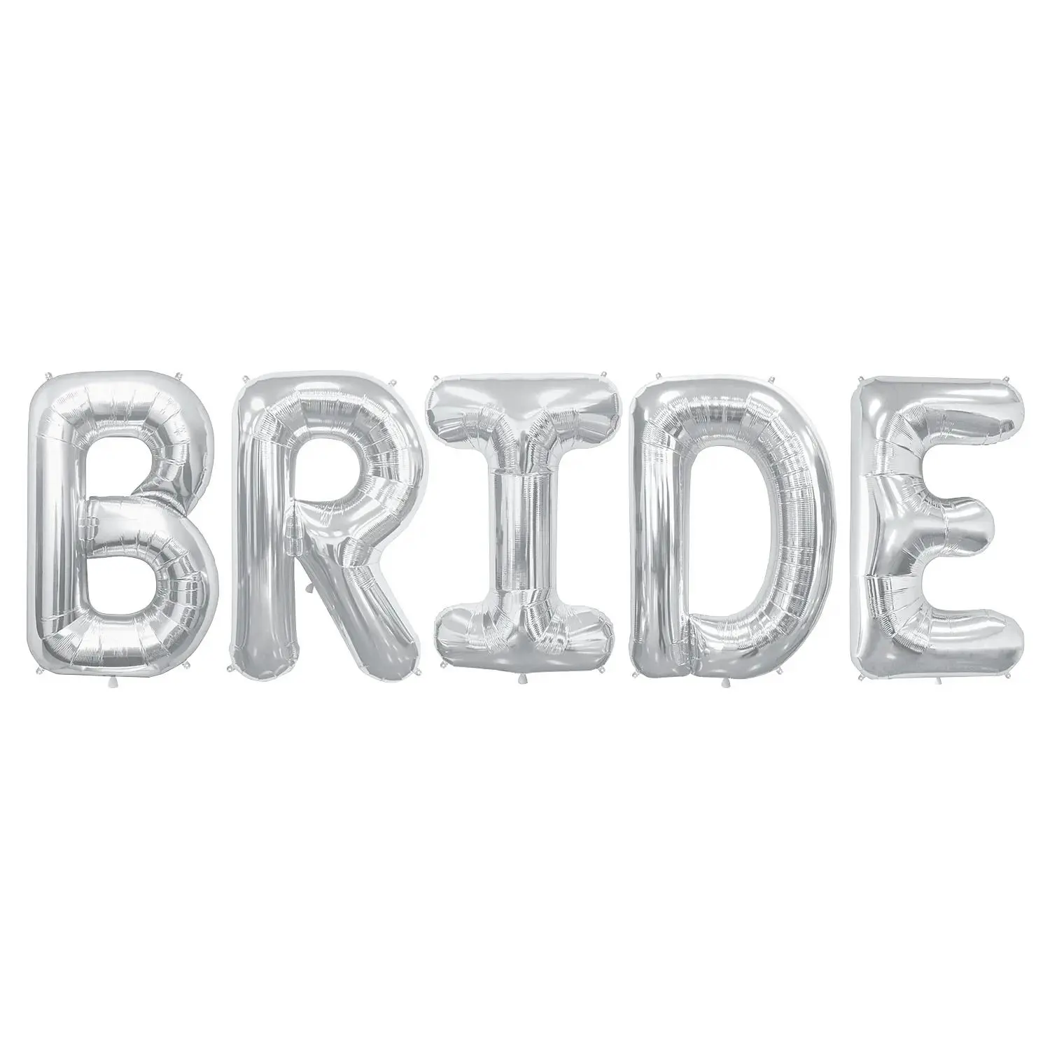 Shiny 34-in Large Size Mylar Letter Spelling Balloon Kit - 5-Pc Balloon Decor for Wedding Bride Parties, Fun Festive Look Accents & Gifting