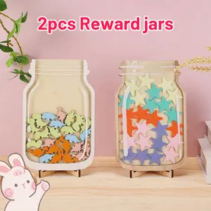 Magnetic Reward Jar System – Behavior Incentive Chart with Star or Dinosaur Tokens, Positive Reinforcement Tool for Teachers & Parents, Ideal for Classroom & Home Motivation