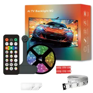 TV Backlighting Strip, USB Port, RGB LED Strip, Available in 2.8m/3.8m/5m Lengths, Includes Remote Control, Ideal for Decorating TVs and Computer Monitors