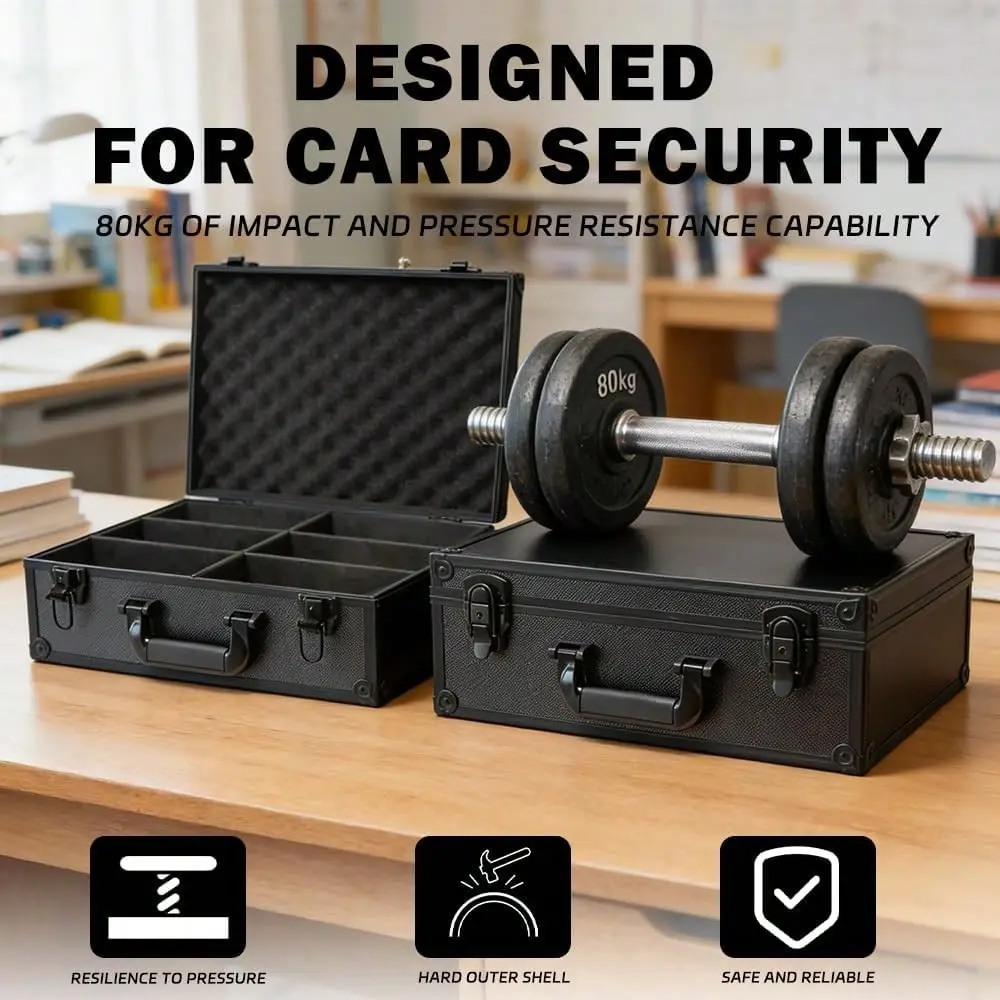 1 Pack/2 Packs Trading Cards Storage Box For 3" X 4" 35pt Rigid Card toploaders, With Safety Lock Settings, Sports Card Storage Boxes For Trading Cards, For Top Loads Sports Card, Waterproof Hardboard Box summerwins