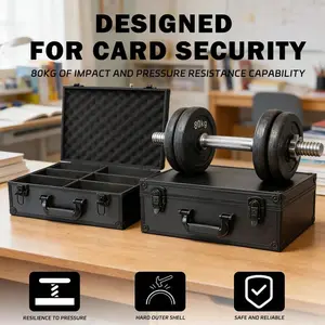 2 Packs Trading Cards Storage Box For 3" X 4" 35pt Rigid Card toploaders, With Safety Lock Settings, Sports Card Storage Boxes For Trading Cards, For Top Loads Sports Card, Waterproof Hardboard Box