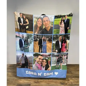ONE Click "Shop Chat", Send Photos Custom Blanket Personalized Photo Blanket, Photo Blanket with Text, Personalized Gift, Memorial Blanket, Anniversary Gift, Couples Gift, Gift for Her