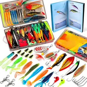Fishing Lures, All-in-One Fishing Tackle Box with Tackle Included, Fishing Gear Lure Bait Accessories Kit for Freshwater Bass Trout, Ideal Fishing Gifts for Men, Father & Beginners
