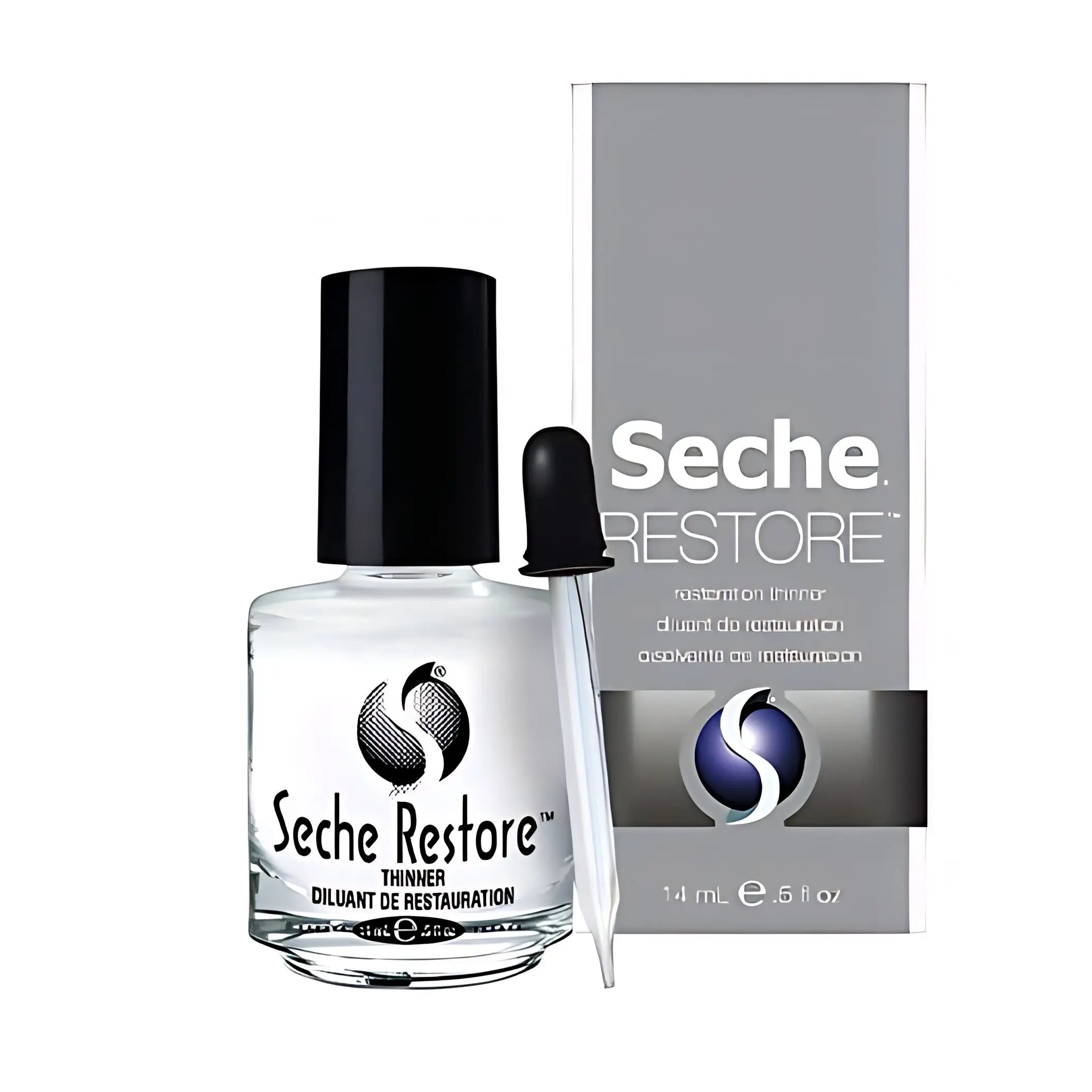 Seche Restore Nail Polish Thinner - 0.5oz Nail Care Product with Butyl Acetate, Revives Thickened Lacquer, Maintains Shine, Preserves Finish, Extends Manicure Life, Restores Shine