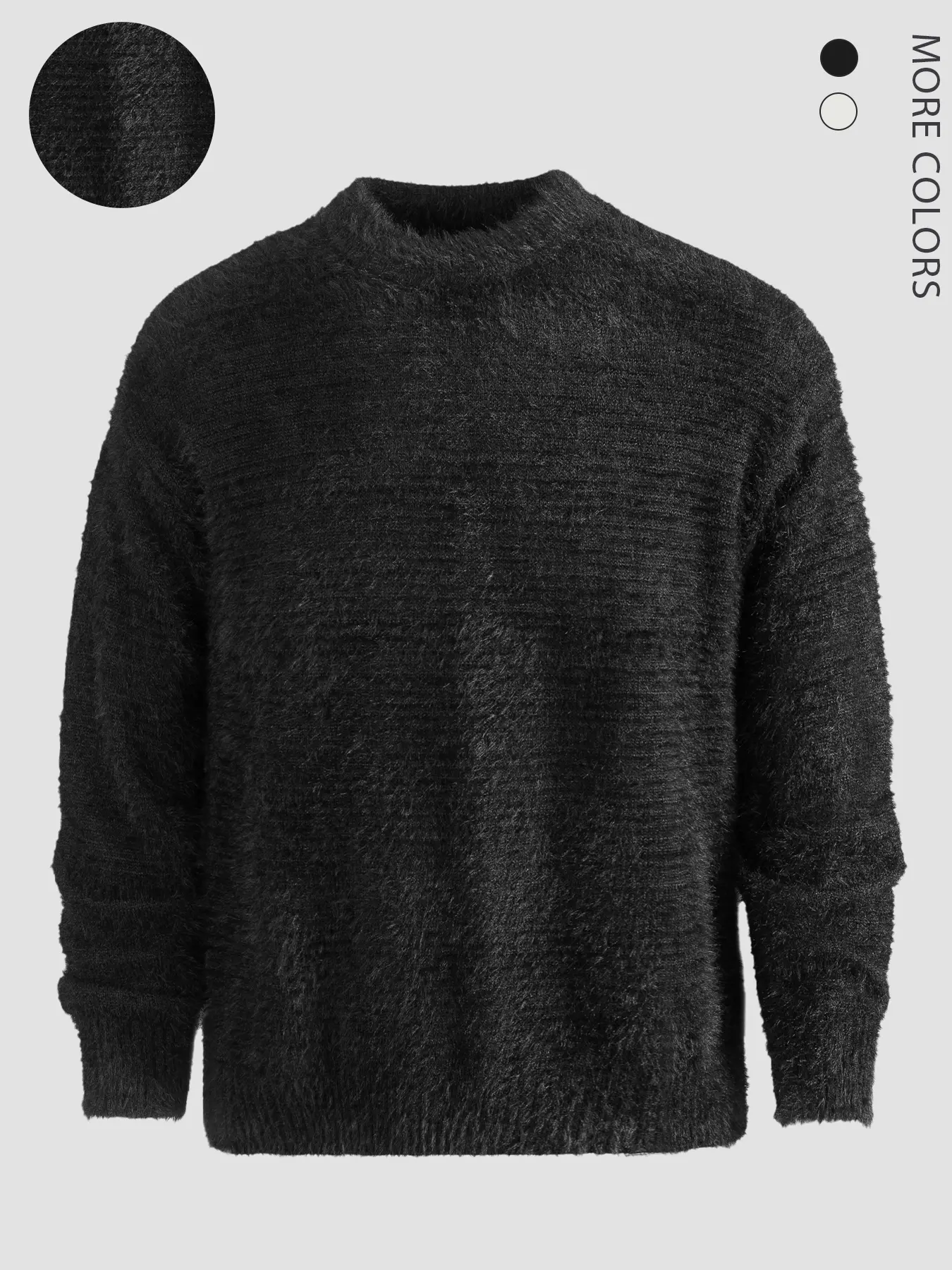 Men's Solid Color Long Sleeve Crew Neck Fleece Sweater, Casual Lazy Style, Suitable for Home & Travel, Unisex Design