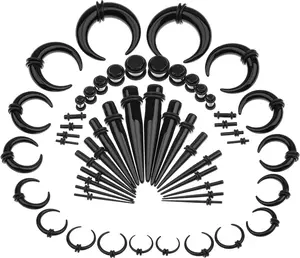 Ear Stretching Kit 54 Pieces 14Gauges-00Gauges Earrings Piercing Kit