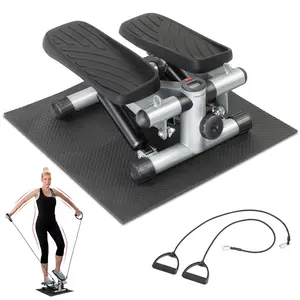 Mini Air Aerobic Stepper with LCD Display & Resistance Bands for Exercise Fitness