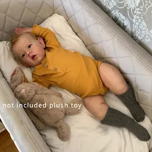 GUESSBELLY 70cm 28inch Handmade Realistic Soft Vinyl Reborn Babies Liam Doll Cloth Body Blonde Toddler Boy Art Beby Toy