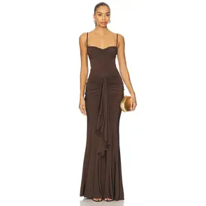 Lovers and Friends Emmy Maxi Dress in Dark Brown