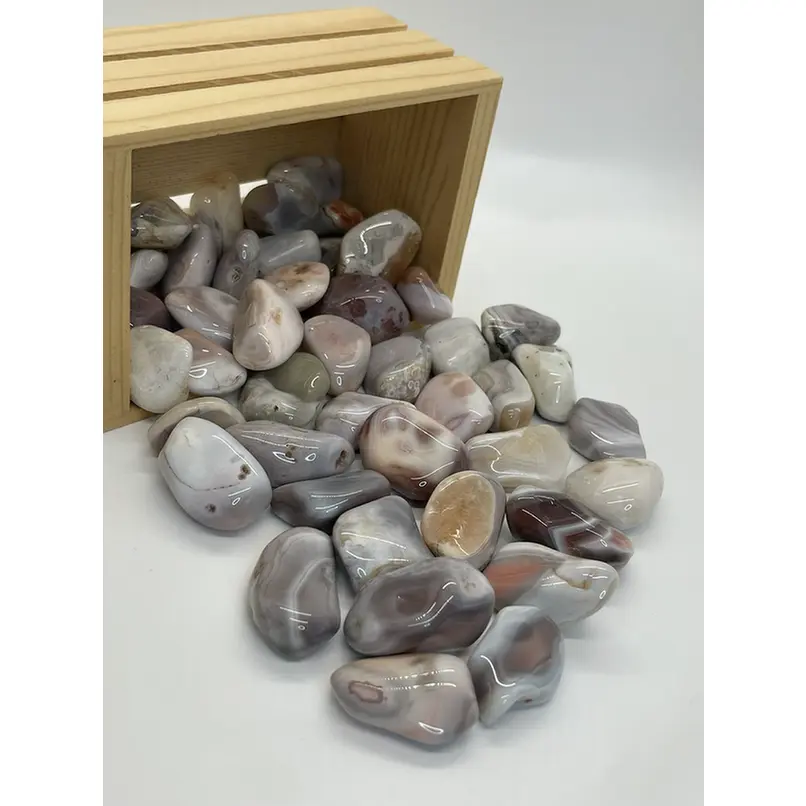Pink Botswana Agate Tumbled Stones, Natural Crystal Healing Stone, Emotional Stabilizer Jewelry Accessory