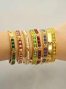 Stainless Steel Babalawo Orula Bracelet, Meaningful Beaded Jewelry Gift for Men Women, Shango Ochun Bangle, Beaded Bracelets, Stackable Bracelets