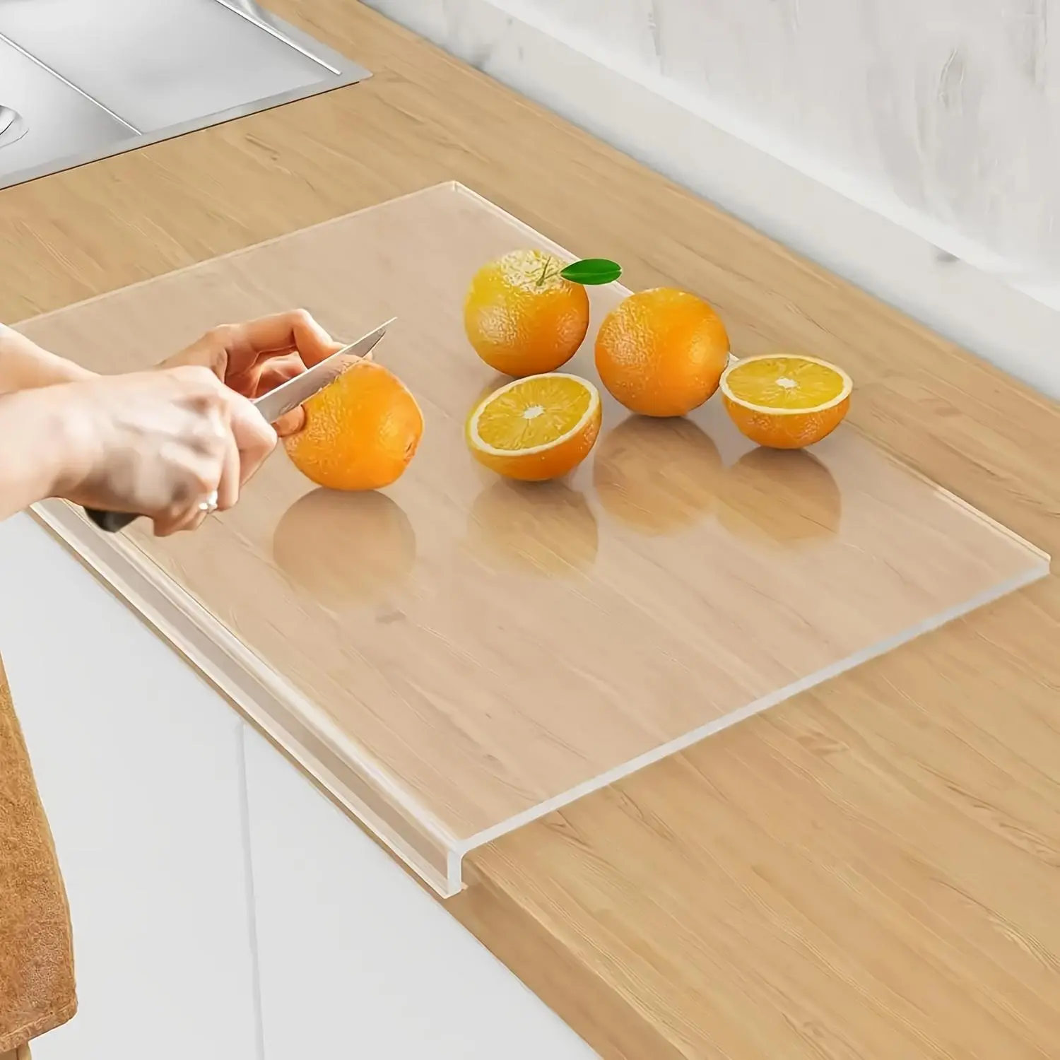 Acrylic Cutting Board, Non-slip Kitchen Chopping Board, Durable Chopping Board, Food Cutting Board, Cutting Boards For Kitchen, Transparent Design Protects Countertops, Easy To Clean, Perfect Gift for Parents, Knives Resistant Cooking Cutting Board