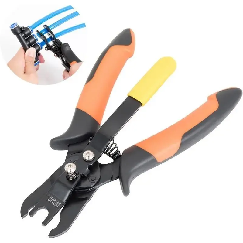 Multifunctional Heavy Duty Air Hose Fitting Removal Tool, Push-Type Quick Disconnect Tool, Air Tube Release Clamp, Hand Tools, Steel Material, No Ca Prop 65 Warning