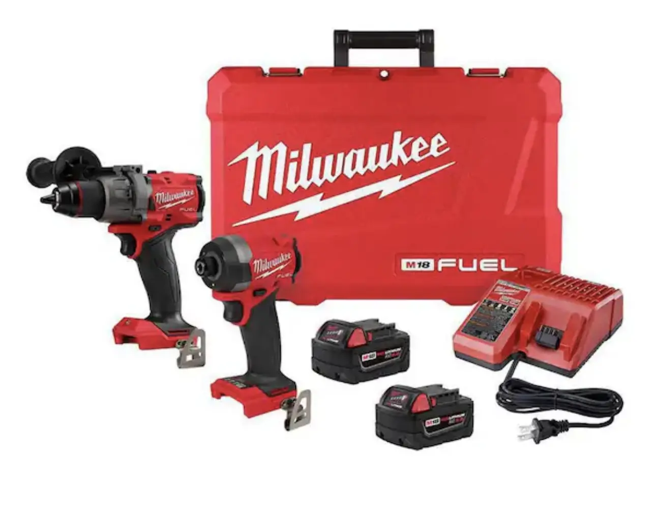 Milwaukee M18 FUEL 18V Lithium-Ion Brushless Cordless Hammer Drill and Impact Driver Combo Kit