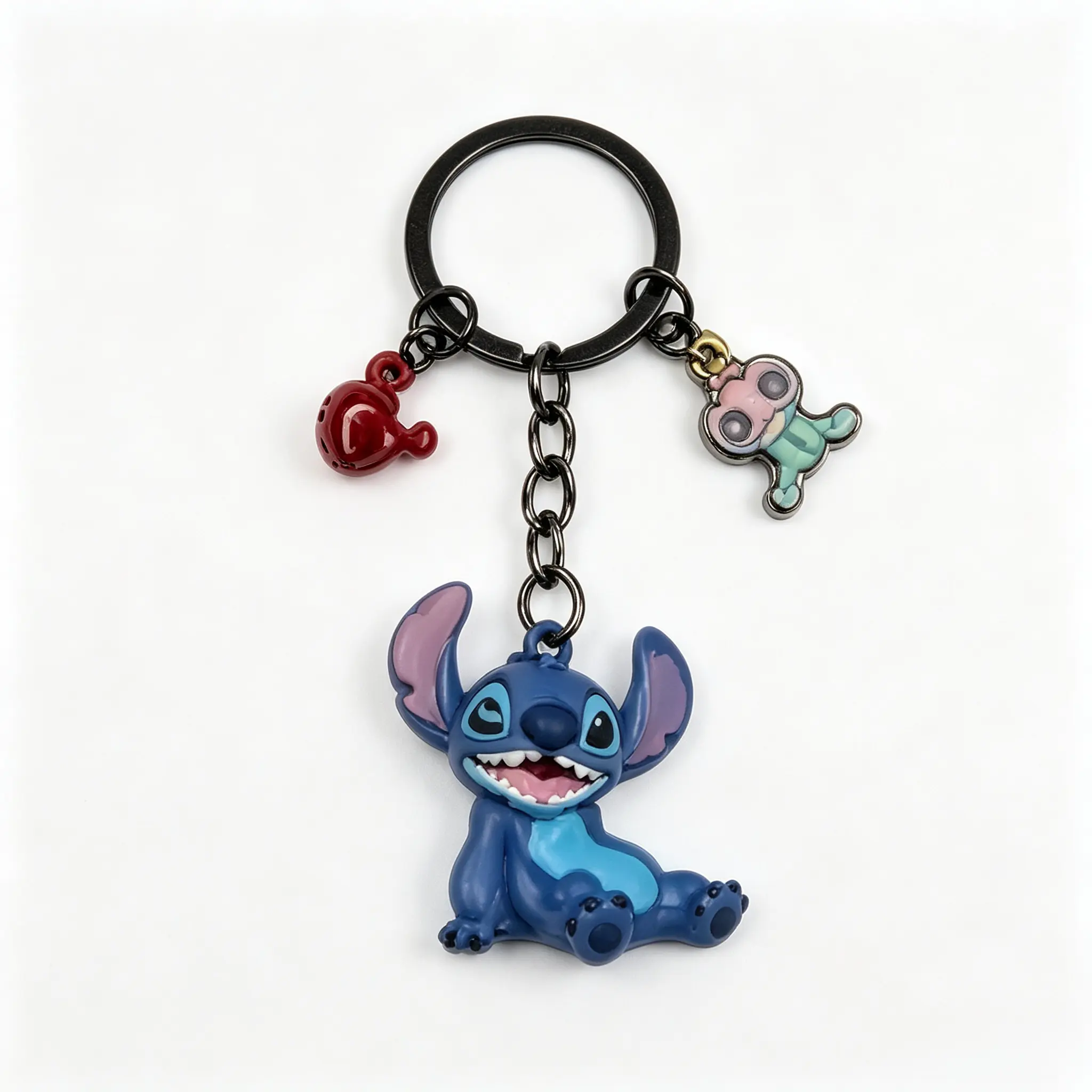 Disney Stitch Keychain, Cute Lilo & Stitch Character Pendant Key Ring Portable Bag Charm Accessory Collectible Gift for Kids Teens Fans