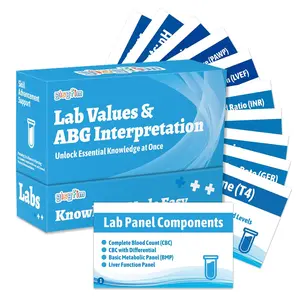 Lab Values & ABG Interpretation Flash Cards Medical Nursing School Essentials Review Exam Flashcards Double-Sided Professional Study Tool School Supplies & Gifts for Medical Student Test Prep