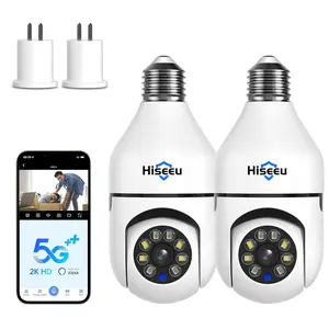 3MP Hiseeu Wireless 2.4GHz&5GHz WIFI Light Bulb Camera, Full Color Night Vision, 2-Way-Audio,  Motion Detection and Alarm,Work with Alexa,SD/Cloud Storage,  WiFi Bulb Camera