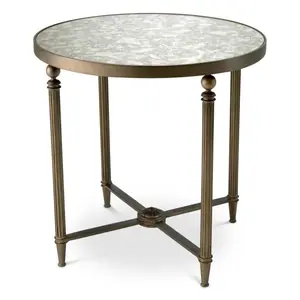 Eichholtz Space Saving Modern Fluted Bronze Round Center Table