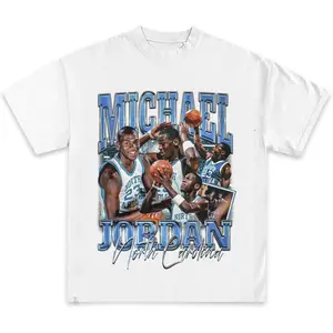 Unisex Graphic T-Shirt, Vintage North Carolina Basketball Print Washed Cotton Short Sleeve Round Neck Streetwear Top with Boxy Fit