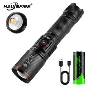 HaixnFire H50 Rechargeable Flashlights, Super Bright High Lumens Flash Light, 3 Modes Zoomable Linternas with LCD Digital Display, Powerful Handheld LED Flashlights for Home Emergencies Camping