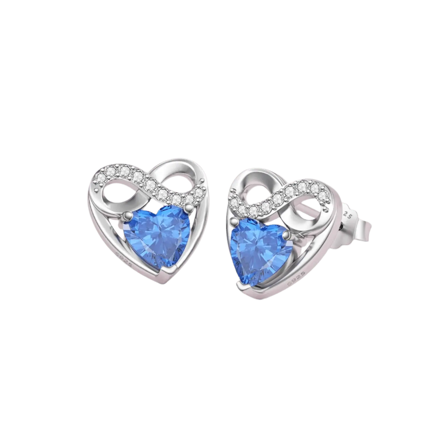 Everlasting Love: Heart & Infinity Stud Earrings