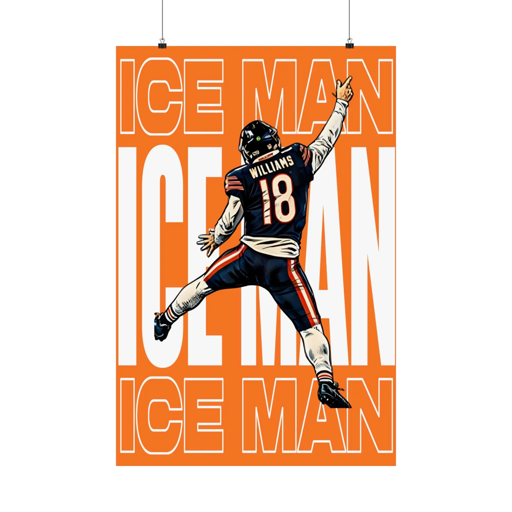 [Poster] ICEMAN 18 WILLIAMS Posters 9.5 Mil Premium Satin Photo Paper Inkjet Printing Highest Resolution Bright Colors Triangular Tubes Durability