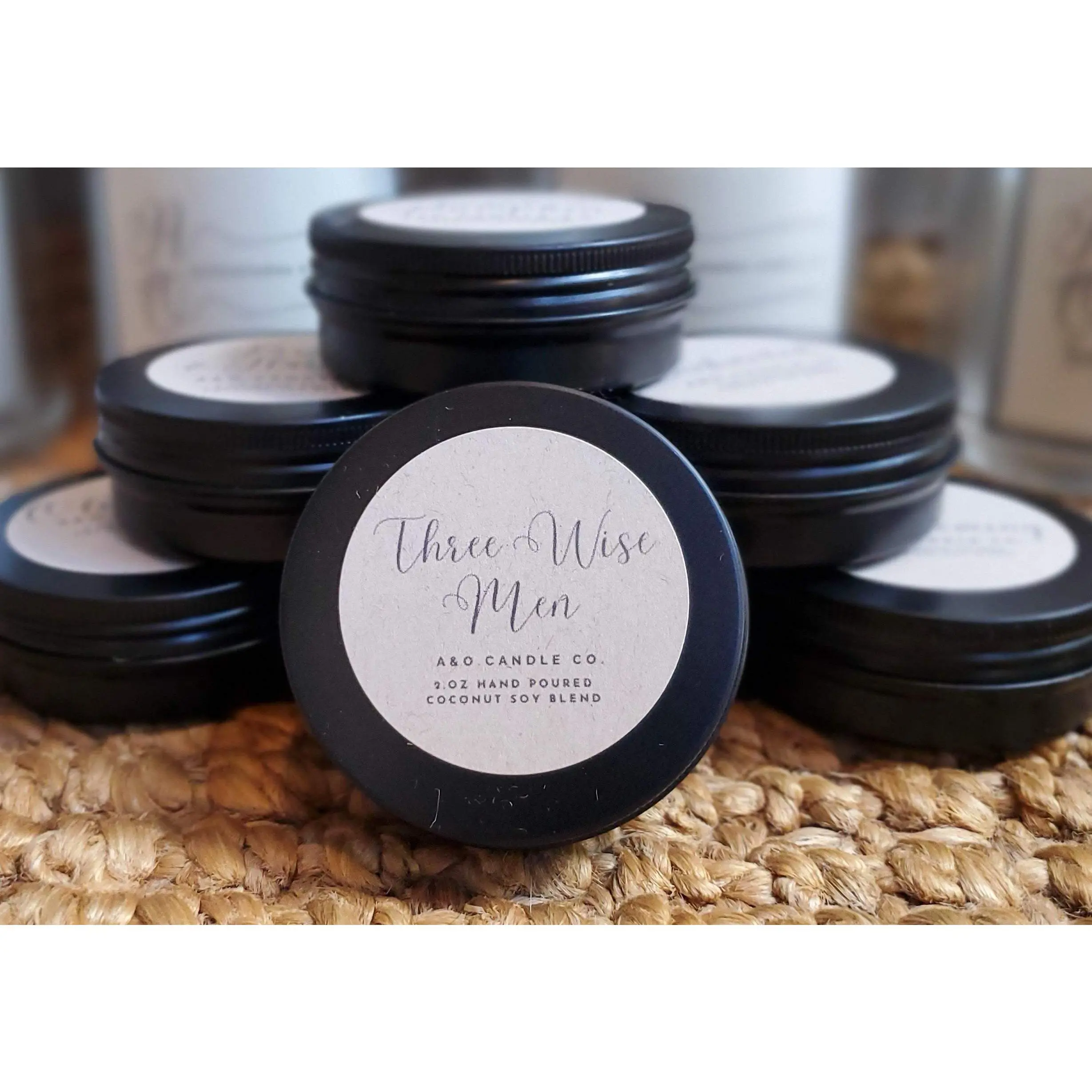 Three Wise Men 2 oz Coconut Soy Blend Hand-Crafted Wood Wick Candle