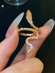 Snake Design Ring, Fashion Jewelry for Party, Daily Clothing Decor, Trendy All-match & Exquisite Jewelry for Birthday Gift, Trendy Jewellery Accessories