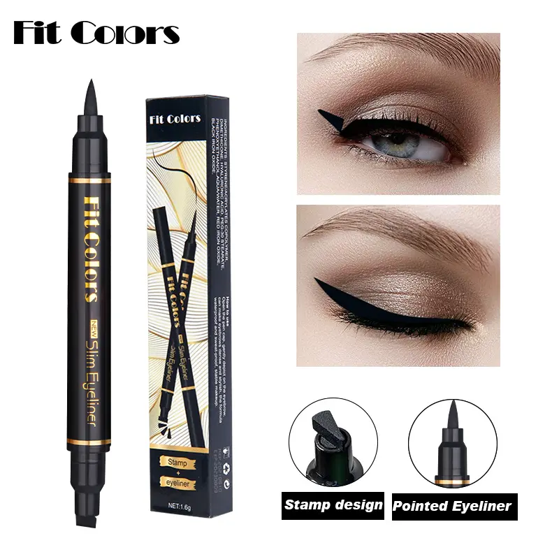 Dual-Ended Eyeliner - 2 in 1 Eyeliner Stamp, Europe And The United States Thick Makeup Eyeliner Liquid Pen, Waterproof And Long-Lasting Anti-Smudge, Perfect Butterfly Cat Eye Eyeliner, Eye Makeup Tools For Women, Makeup Artist Must Have