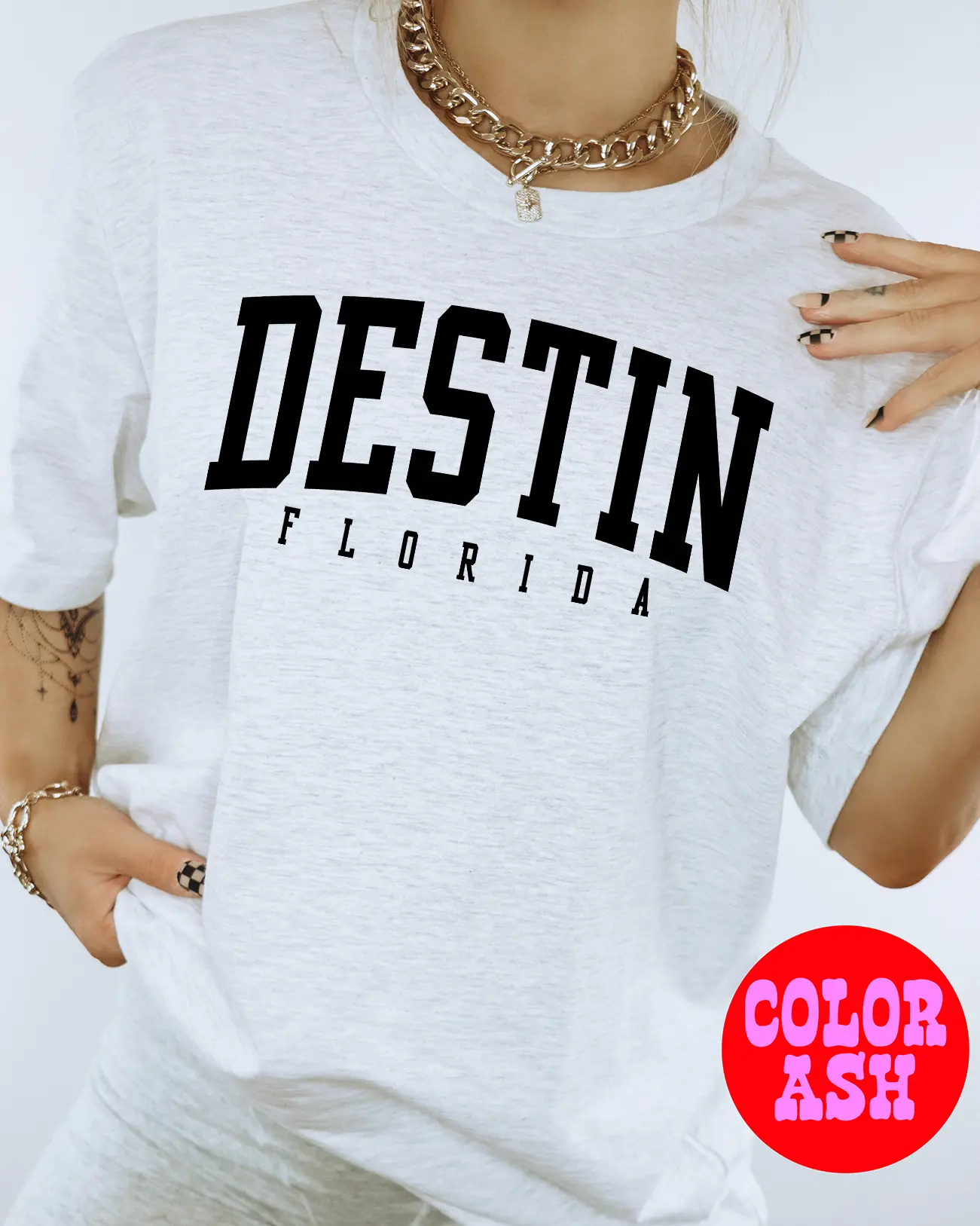 Destin Florida Shirt Gifts Tshirt Crew Neck Tee Top Crewneck Short Sleeve T-Shirt Unisex