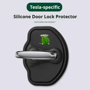 Upgrade Your Tesla! 4pcs Silicone Door Lock Covers - Reduce Noise & Prevent Scratches for Model 3/Y - Easy Install