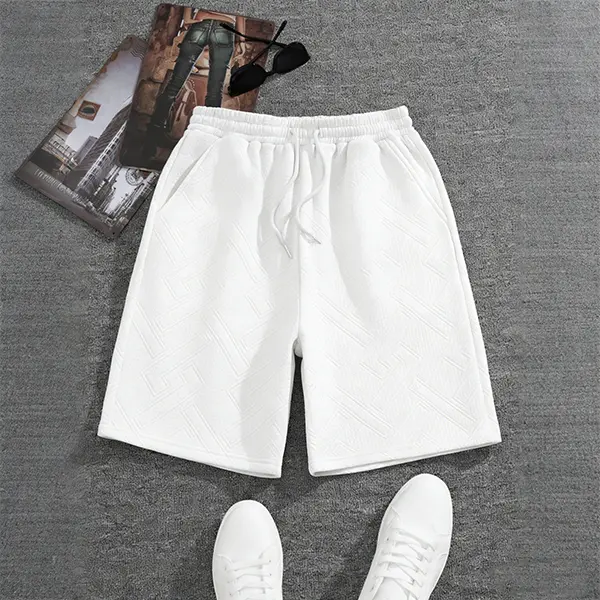 Trendy brand design sense white shorts men's summer versatile handsome five-point sports casual pants