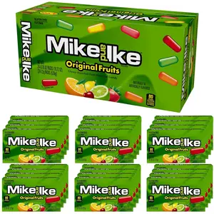 Mike and Ike Original Fruits Candy, Pack of 24 Boxes - 0.78 Ounce Each, Sweet Bonbon, Gluten Free, Fat Free, Nostalgic Indulgence