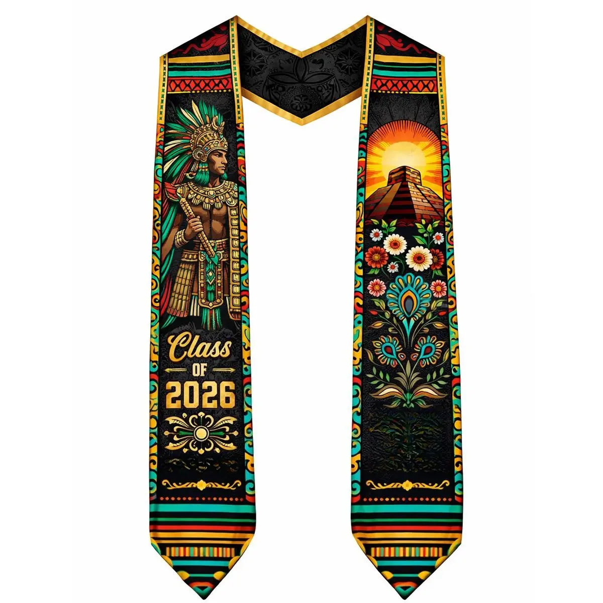 EastJia Made in USA 2026 Personalized Ethnic Graphic Graduation Stole-Sash, Custom Premium Polyester 78 inches Lightweight Multi-Size Photo Prop, Ideal Gift for Graduates (m, none)