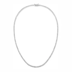 GEMSME 3.0mm Round Cubic Zirconia Classic Tennis Necklace For Women 16-24 Inches Elegant Chain