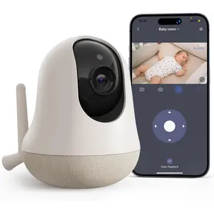 Upgrade 5g baby monitor wifi smartphone 2k baby camera monitor 360 pan tilt hd night vision temperature sensor ai motion track twoway audio crysoundmotion detection works with alexa