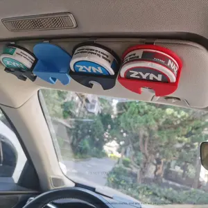 (FS) Universal Clip - On Car Visor Dip Can Holder, Compact Durable Organizer,Essential Accessory for Zyn Pouches,Gift for Boyfriends or Husbands, Also Great for Free Storage |   Perfect for Cars, Trucks, SUVs
