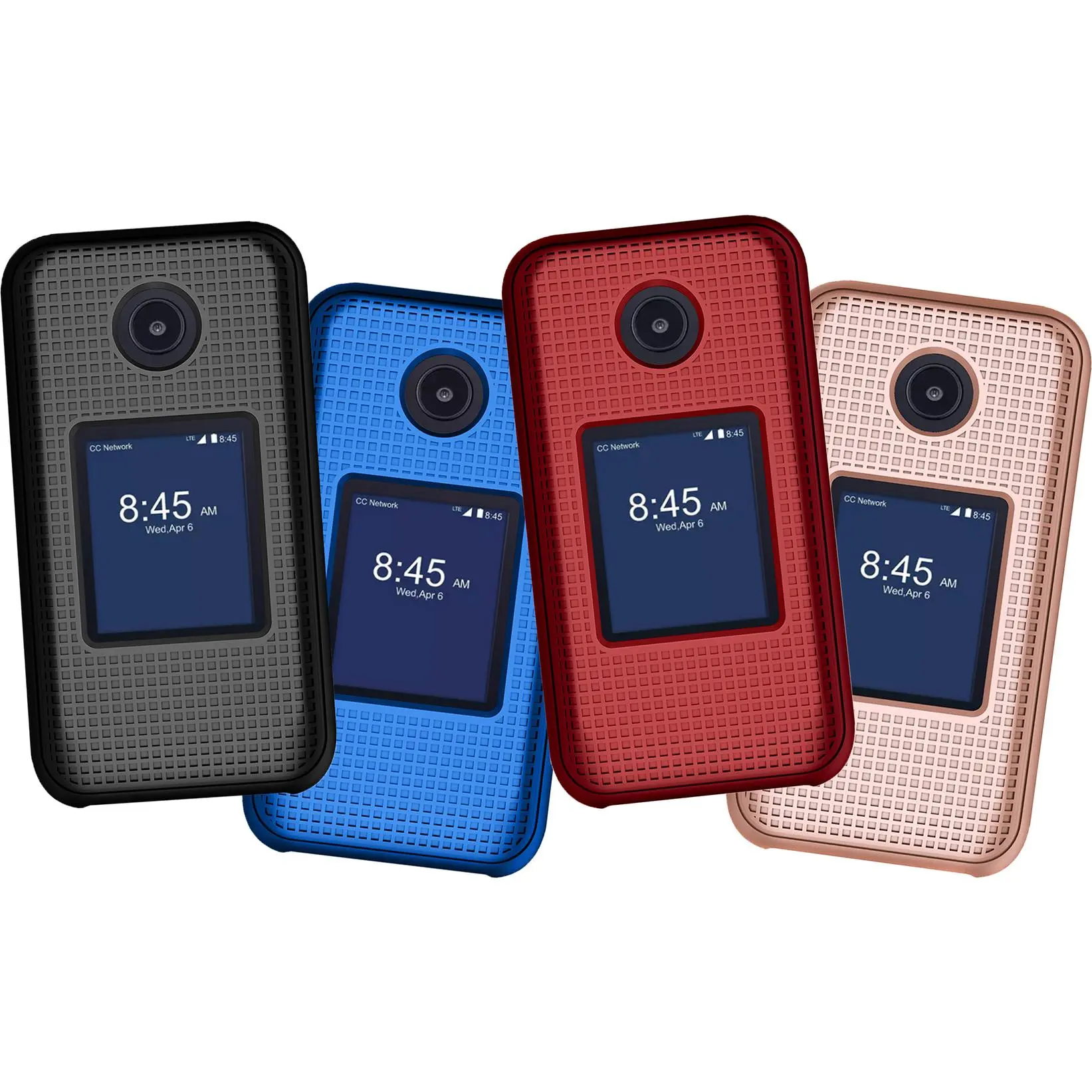 Case for Consumer Cellular Verve Snap Flip Phone, Nakedcellphone [Grid Texture] Slim Hard Shell Protector Cover for Z2336CC (aka Telstra Flip 4, Z2336T)