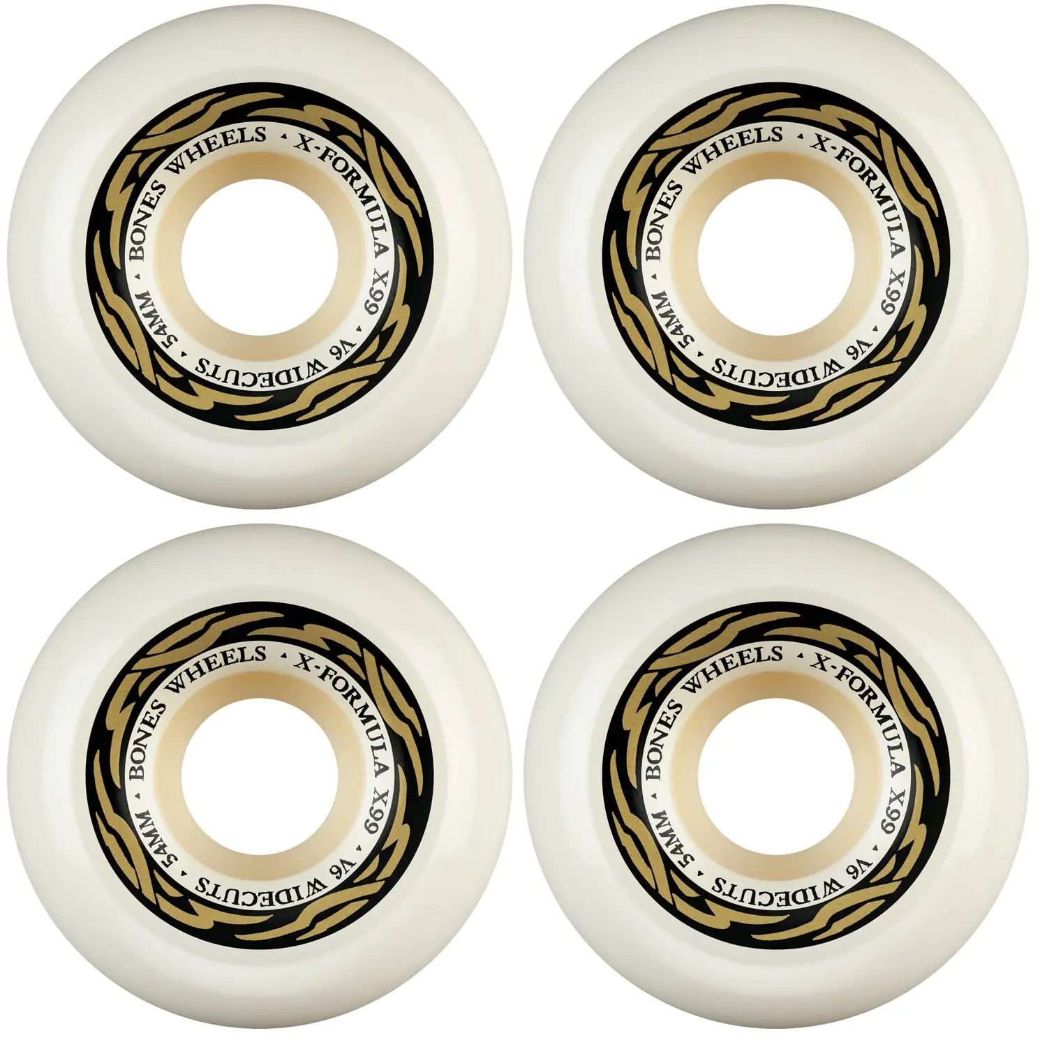 Bones Skateboard Wheels 54mm 99A X-Formula V6 Widecuts