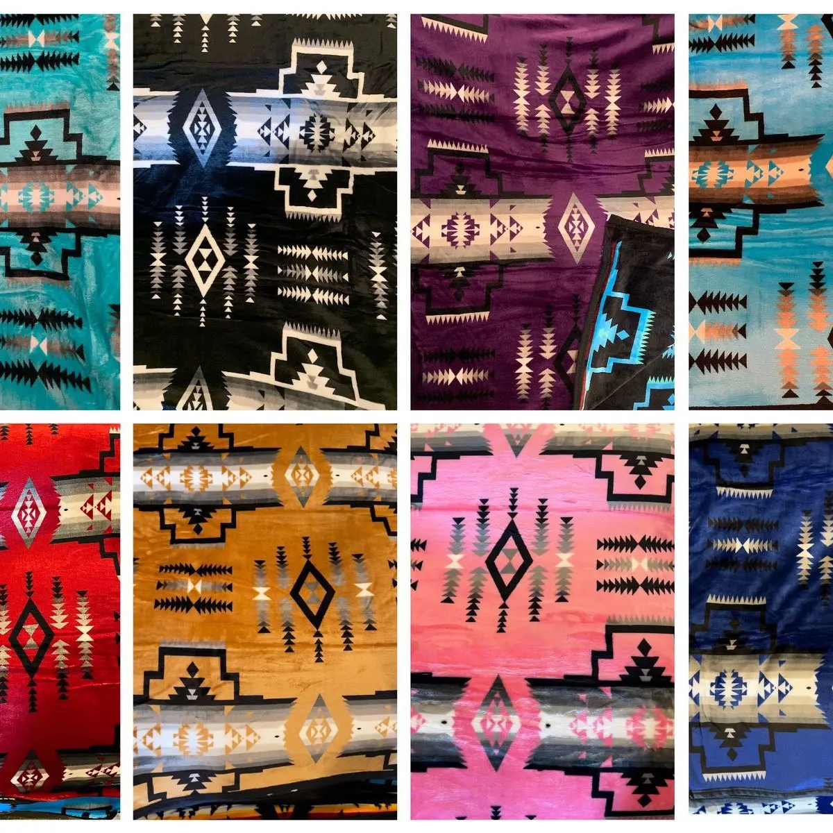Native American Design Super Soft Reversible Throw Blanket, Throw Blankets