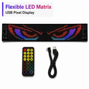 Flexible LED Matrix Car Window Display, USB Pixel Screen with App Control and Remote for DIY Graphics