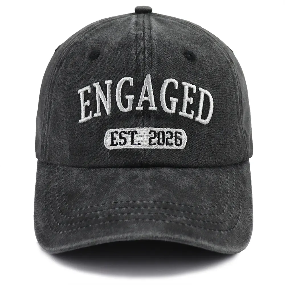 Embroidered Est. 2026 Adjustable Dad Baseball Cap - UV Protection Fashion Accessory with Metal Buckle Easy Adjust, Custom Embroidered Hats Option for Engagement Wedding, Outdoor Fun Gift