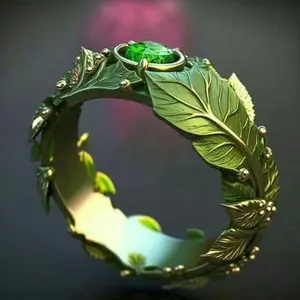 Women's Creative Inlay Green Leaf Shape Cube Zircon Alloy Ring - Nature-Themed Custom Jewelry for Birthday Gifts & Accessories, Cube Zirconia Rings, Alloy Rings