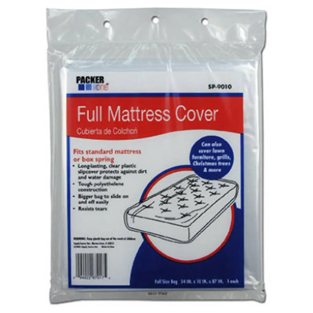 212 MAIN Schwarz Supply SP-9010 Mattress Protector for Moving - 54x10x86 in Seal 3 Sides Protect Cover, Full-Sized Bed Office Packer Storage Solution, Full Size Bed