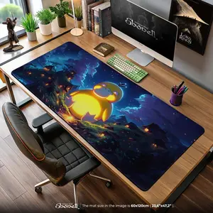 Psyduck Lantern Village Mouse Pad – Glowing Night Scene Desk Mat, Magical Gaming Decor, Gift for Psyduck Fans