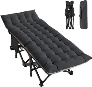 DoCred Camping Cot with Mattress, Heavy Duty Folding Bed Cot, XXL Portable Bed w/ Carry Bag for Outdoor Camping, Guest, Office Nap, Travel