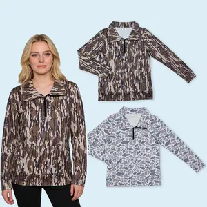 Adult women camouflage hunting season long sleeve pullover top