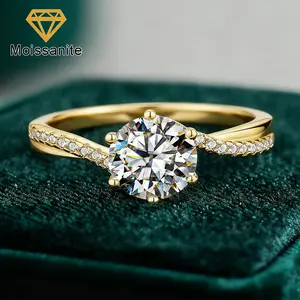 (1Ct Moissanite * 1pc) A Dazzling 1-Carat Moissanite Ring for Women, a Luxurious Promise Wedding Engagement Ring, Wedding Season Jewelry, Platinum-Plated Anniversary Ring, Thanksgiving And Valentine'S Day Gift, Suitable for Women