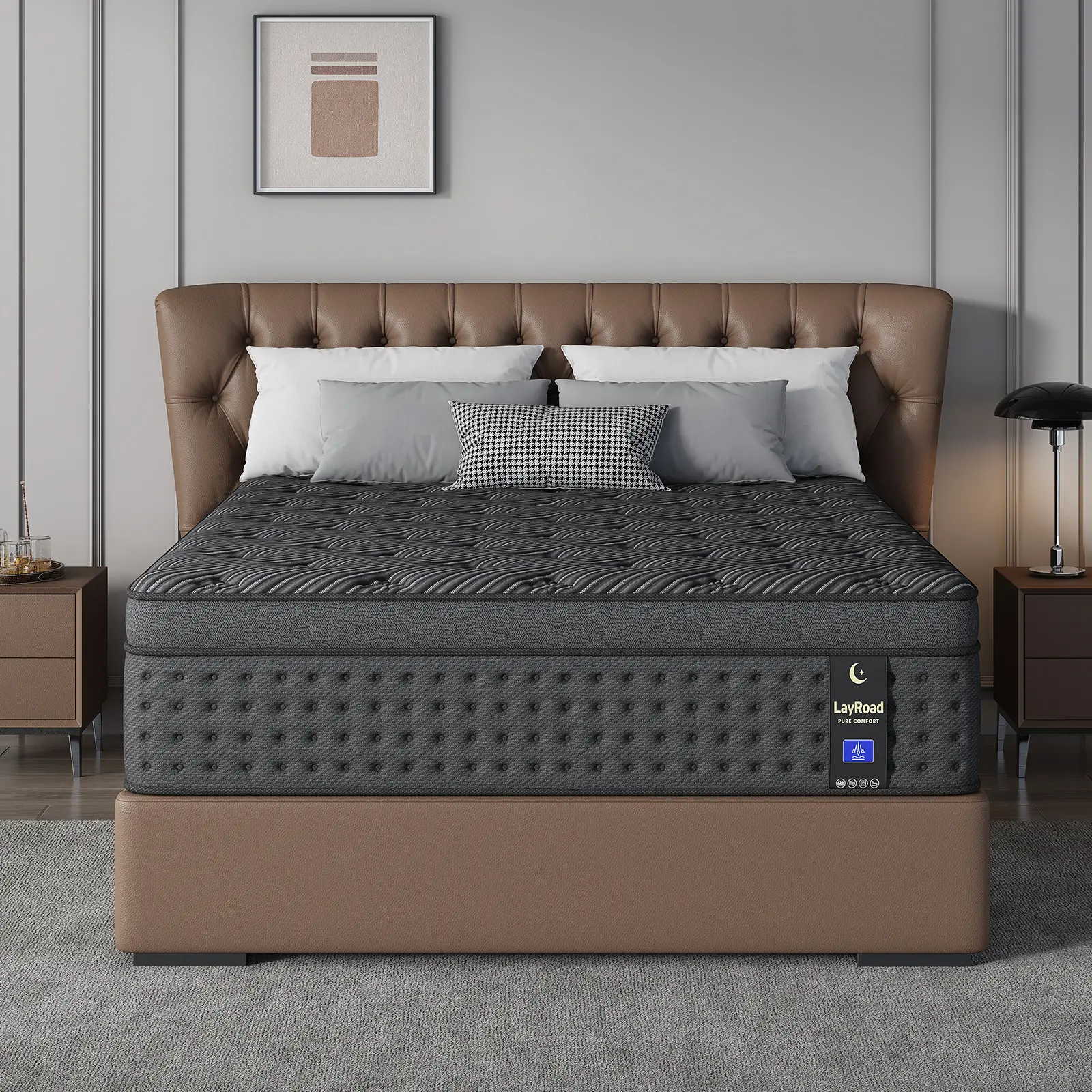 LayRoad 12/14 Inch Twin Full Queen King , Hybrid Memory Foam Mattress in a Box | Pocket Spring + Zoned Support | Soft and Comfortable, Pressure Relief, Medium Firmness, CertiPUR-US Certified(mattresses | queen size mattress | full size mattress)